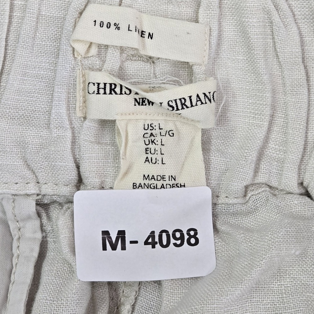 Christian Siriano Women Shorts Large White Linen Buckle 2" Inseam - Picture 2 of 6